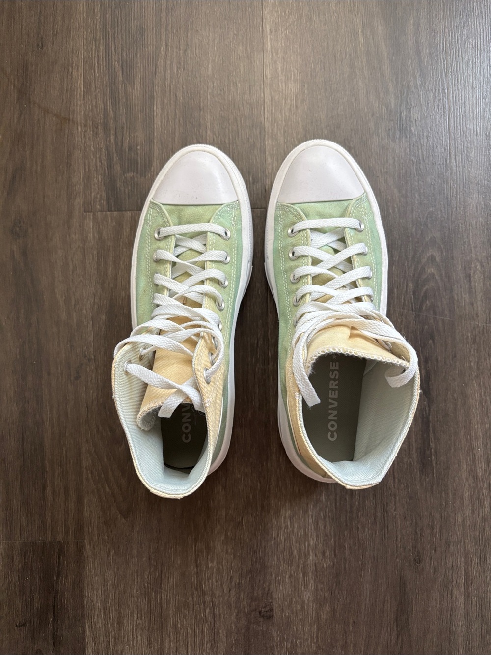Converse Chuck Taylor All Stars Move Platform Sneakers in Mint Green and Cream